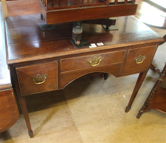 George III oak three drawer lowboy(-)